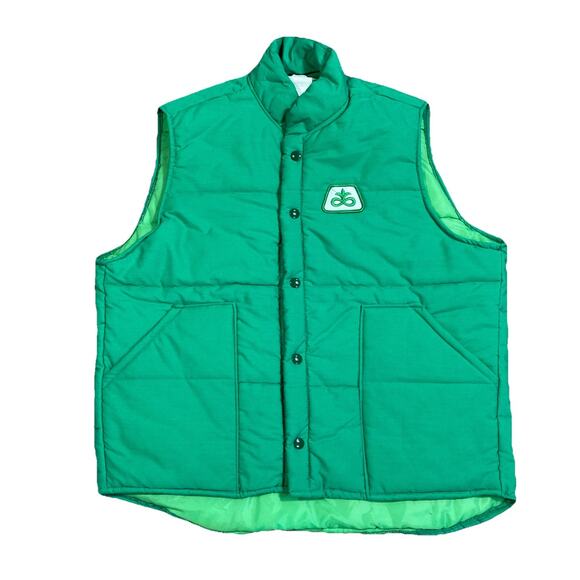 PIONEER Other - Vintage Carpenter Uniform Co Green Puffer Vest Large Seed Corn Farm Workwear